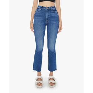 Mother The Hustler Ankle Fray Jeans Sz 27 Grasping at Straws Blue - Excellent